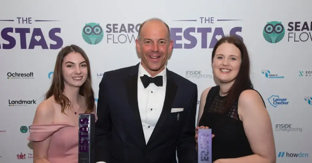 MJP Conveyancing team receiving ESTAS award for outstanding conveyancing service